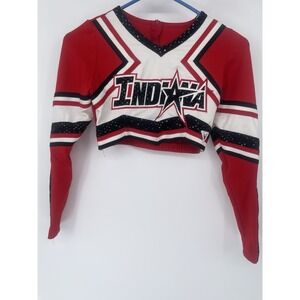 Varsity Spirit Cheer Crop Top Black and Red StripeGirls  M Indiana